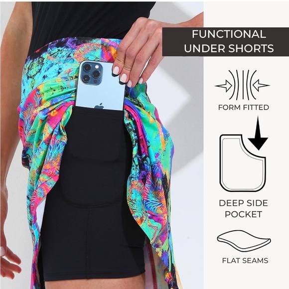 Donna Jo Ultimate A-Line Activeware Blue Multi Dri Fit Skort Size Medium - Picture 13 of 14